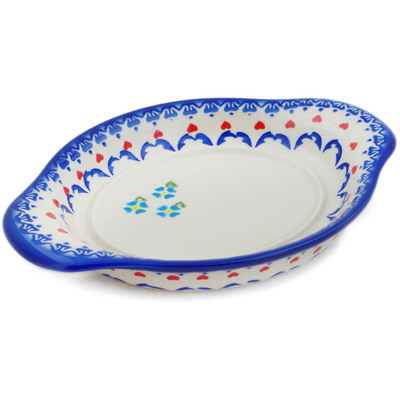 Polish Pottery Saucer 9&quot; Graphic Armor