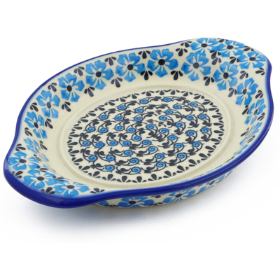 Polish Pottery Saucer 9&quot; Pansy Plenty
