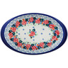 Polish Pottery Saucer 9&quot; Rose Wreath UNIKAT