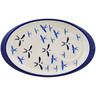 Polish Pottery Saucer 9&quot; Soaring Swallows UNIKAT