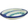 Polish Pottery sausage plate Blue Bell Wreath