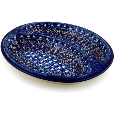 Polish Pottery sausage plate Blue Horizons