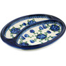Polish Pottery sausage plate Blue Poppies