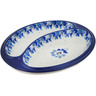 Polish Pottery sausage plate Blue Spring Blue