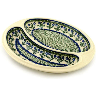 Polish Pottery sausage plate Fanciful Daisy