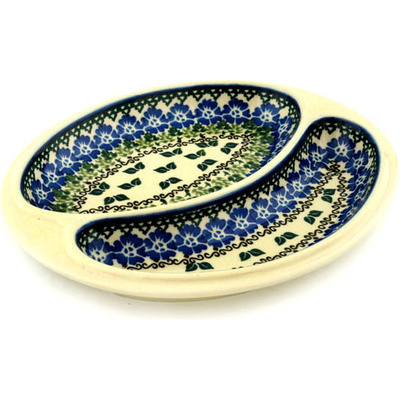 Polish Pottery sausage plate Leaves And Flowers