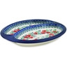 Polish Pottery sausage plate Red Pansy