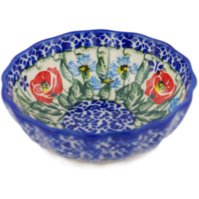 Polish Pottery Scalloped Bowl 0&quot; Open Fields