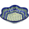 Polish Pottery Scalloped Bowl 10&quot; Blue Alpine