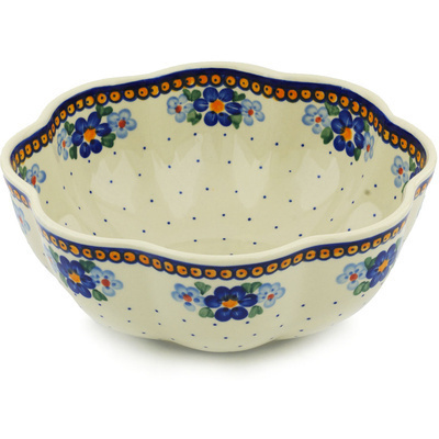 Polish Pottery Scalloped Bowl 10&quot;