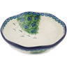 Polish Pottery Scalloped Bowl 10&quot; Majestic Peacock