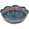 Polish Pottery Scalloped Bowl 10&quot; Meadow Floret UNIKAT