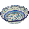 Polish Pottery Scalloped Bowl 10&quot; Solstice Bloom UNIKAT