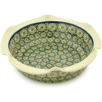 Polish Pottery Scalloped Bowl 10&quot; Spring Fling