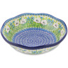 Polish Pottery Scalloped Bowl 10&quot; Spring Morning UNIKAT