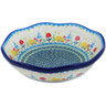 Polish Pottery Scalloped Bowl 10&quot; Sunday Morning UNIKAT