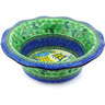 Polish Pottery Scalloped Bowl 11&quot; Spring Garden UNIKAT