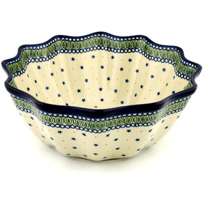 Polish Pottery Scalloped Bowl 12&quot; Copernicus