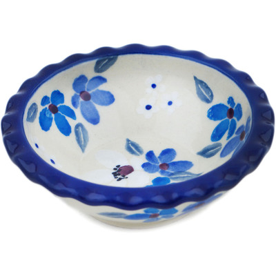 Polish Pottery Scalloped Bowl 3&quot; Bunches Of Beauty UNIKAT