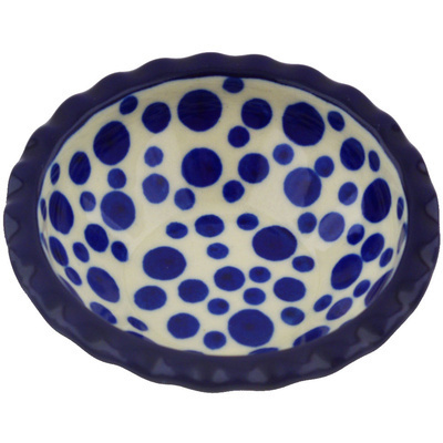 Polish Pottery Scalloped Bowl 3&quot; Dot To Dot