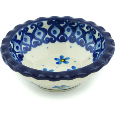Polish Pottery Scalloped Bowl 3&quot; Flower Doodle