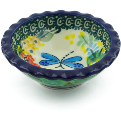 Polish Pottery Scalloped Bowl 3&quot; Garden Delight UNIKAT