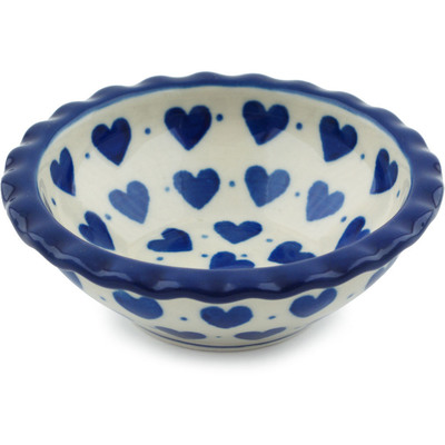 Polish Pottery Scalloped Bowl 3&quot; Hearts Delight