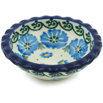 Polish Pottery Scalloped Bowl 3&quot; Poppy Circle