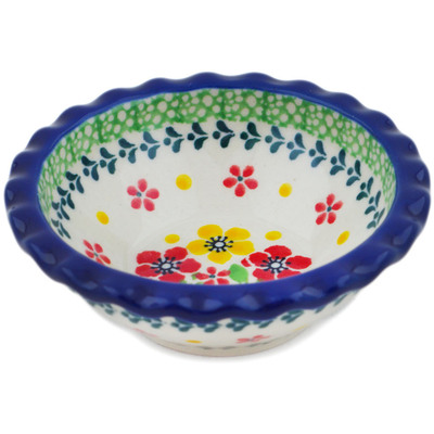 Polish Pottery Scalloped Bowl 3&quot; Spring Bliss UNIKAT