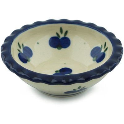 Polish Pottery Scalloped Bowl 3&quot; Wild Blueberry