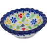 Polish Pottery Scalloped Bowl 3&quot; Winter Sprinkles UNIKAT