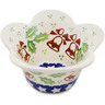 Polish Pottery Scalloped Bowl 4&quot; Sleigh Bells