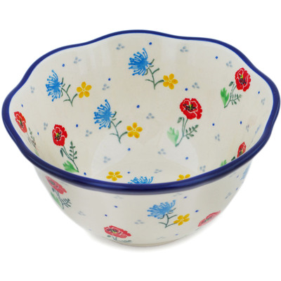 Polish Pottery Scalloped Bowl 6&quot; Spring Is Coming