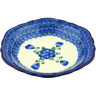 Polish Pottery Scalloped Bowl 7&quot; Blue Poppies