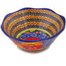 Polish Pottery Scalloped Bowl 7&quot; Bright Beauty UNIKAT