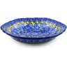 Polish Pottery Scalloped Bowl 7&quot; Deep Blue UNIKAT