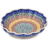 Polish Pottery Scalloped Bowl 7&quot; Grecian Sea