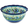 Polish Pottery Scalloped Bowl 7&quot; Lavender Meadow UNIKAT
