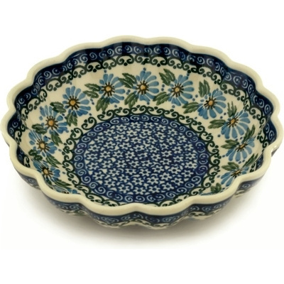 Polish Pottery Scalloped Bowl 7&quot; Marigold Morning