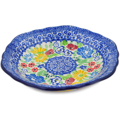 Polish Pottery Scalloped Bowl 7&quot; Patio Views UNIKAT