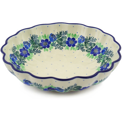 Polish Pottery Scalloped Bowl 7&quot; Polish Wreath