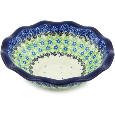Polish Pottery Scalloped Bowl 7&quot; Prairie