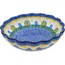 Polish Pottery Scalloped Bowl 7&quot; Riverside Village UNIKAT