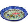 Polish Pottery Scalloped Bowl 7&quot; Rooster Dance UNIKAT