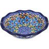 Polish Pottery Scalloped Bowl 7&quot; Sea Of Posies UNIKAT