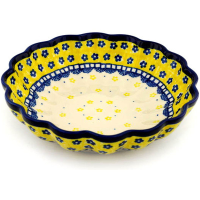 Polish Pottery Scalloped Bowl 7&quot; Sunshine Daisies