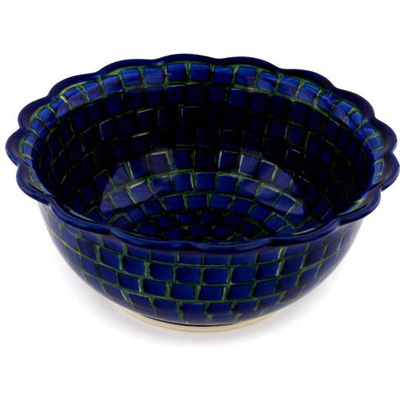 Polish Pottery Scalloped Bowl 8&quot;