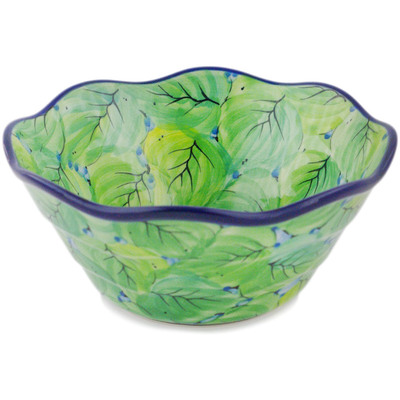 Polish Pottery Scalloped Bowl 8" UNIKAT