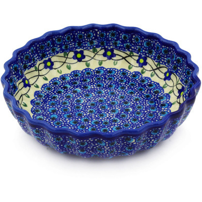 Polish Pottery Scalloped Bowl 9&quot; Marguerite Daisy
