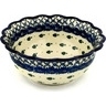 Polish Pottery Scalloped Bowl 9&quot; Royal Poppy Circle